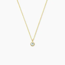 Collier Poem Argent Jaune Topaze Bleu Sky