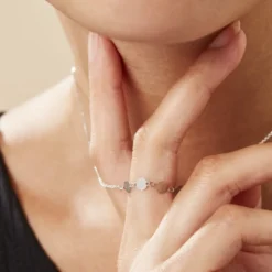 Collier Poenui Argent Blanc