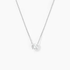 Collier Ponama Or Blanc Oxyde De Zirconium