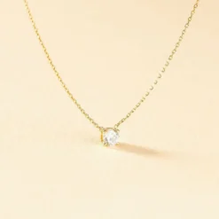 Collier Ponama Or Jaune Oxyde De Zirconium