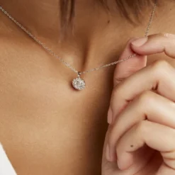 Collier Princess Argent Blanc Oxyde De Zirconium