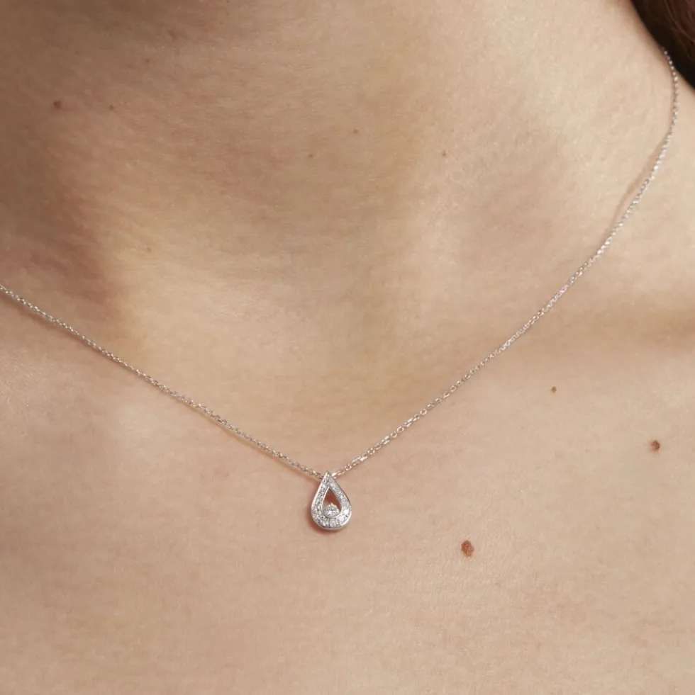 Collier Purete Or Blanc Diamant