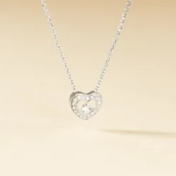Collier Purete Or Blanc Diamant