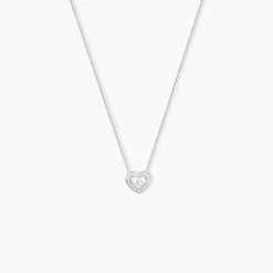 Collier Purete Or Blanc Diamant