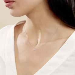 Collier Purete Or Blanc Diamant