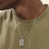 Collier Quadrillage Acier Blanc