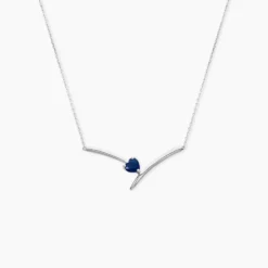 Collier Renaldine Or Blanc Saphir