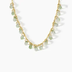 Collier Ria Acier Jaune Pierre De Synthese