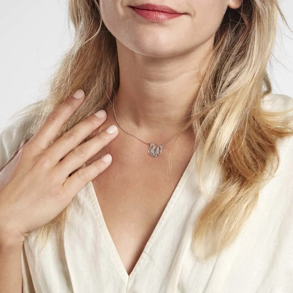 Collier Romy Origami Argent Blanc
