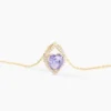 Collier Rosaline Or Jaune Amethyste Et Oxyde De Zirconium
