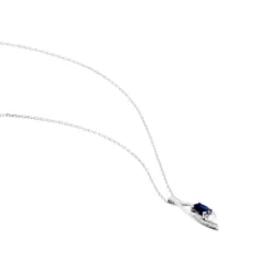 Collier Sagesse Or Blanc Saphir Et Diamant