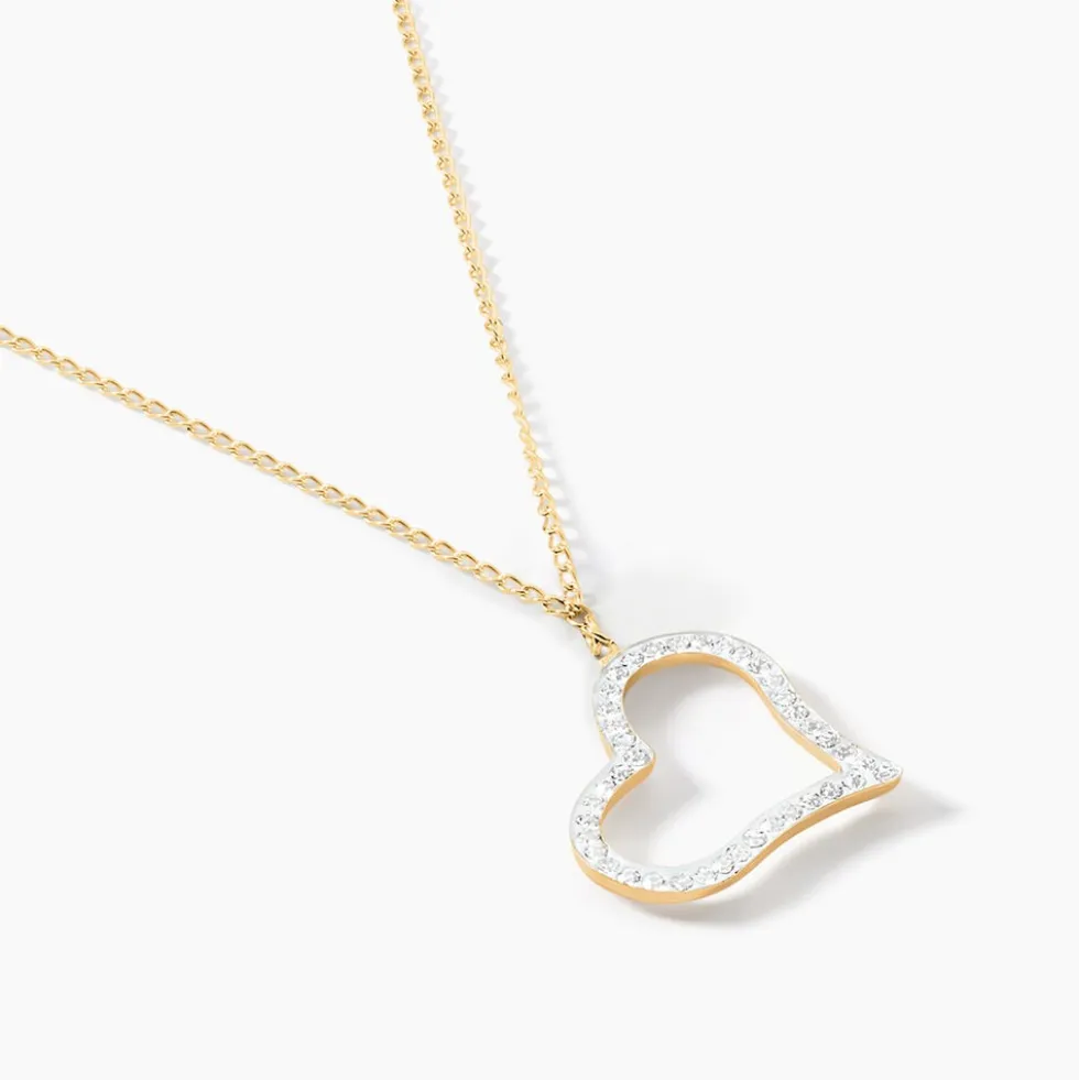 Collier Sallie Or Jaune Strass