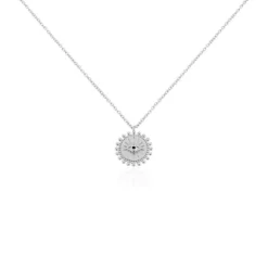 Collier Salvia Argent Blanc Opale