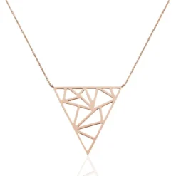 Collier Sautoir Rosario Acier Rose