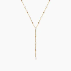 Collier Scintillante Plaqué Or Jaune Oxyde De Zirconium