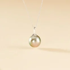 Collier Semi-baroque Or Blanc Perle De Culture De Tahiti