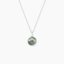Collier Semi-baroque Or Blanc Perle De Culture De Tahiti