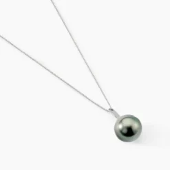 Collier Semi-baroque Or Blanc Perle De Culture De Tahiti