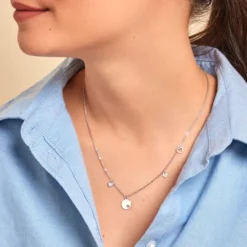 Collier Seyma Argent Blanc Oxyde De Zirconium