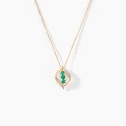 Collier Shahara Or Jaune Emeraude