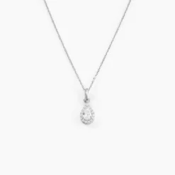 Collier Silvette Argent Blanc Oxyde De Zirconium