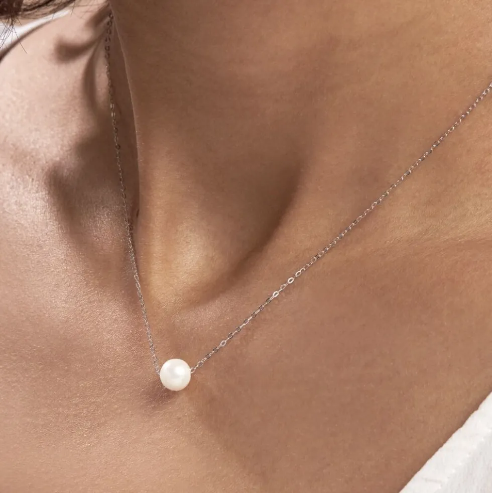 Collier Sissy Or Blanc Perle De Culture