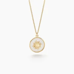 Collier Soleil Eternel Or Jaune Nacre
