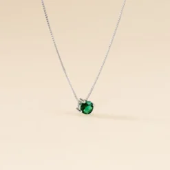 Collier Solitaire Argent Blanc Rio Santa Teresa Oxyde De Zirconium