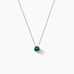Collier Solitaire Argent Blanc Rio Santa Teresa Oxyde De Zirconium