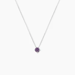 Collier Solitaire Argent Blanc Rio Santa Teresa Oxyde De Zirconium