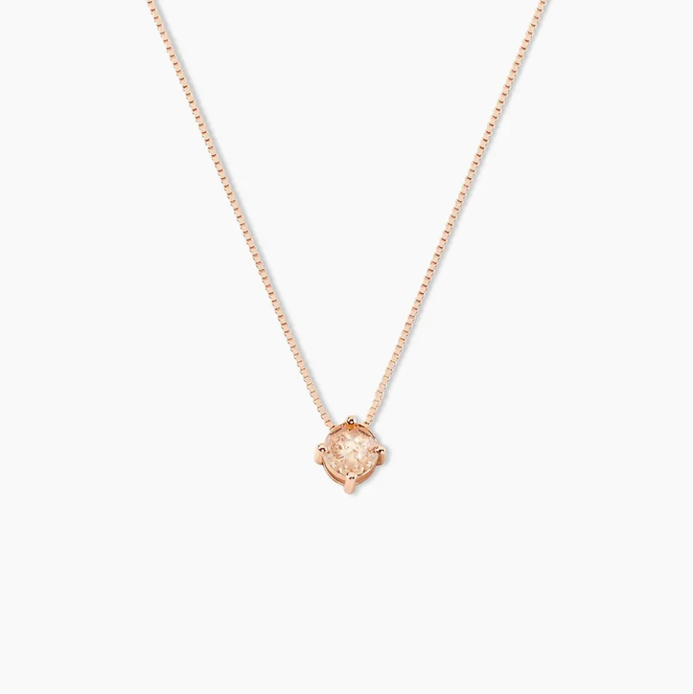 Collier Solitaire Argent Rose Rio Santa Teresa Oxyde De Zirconium