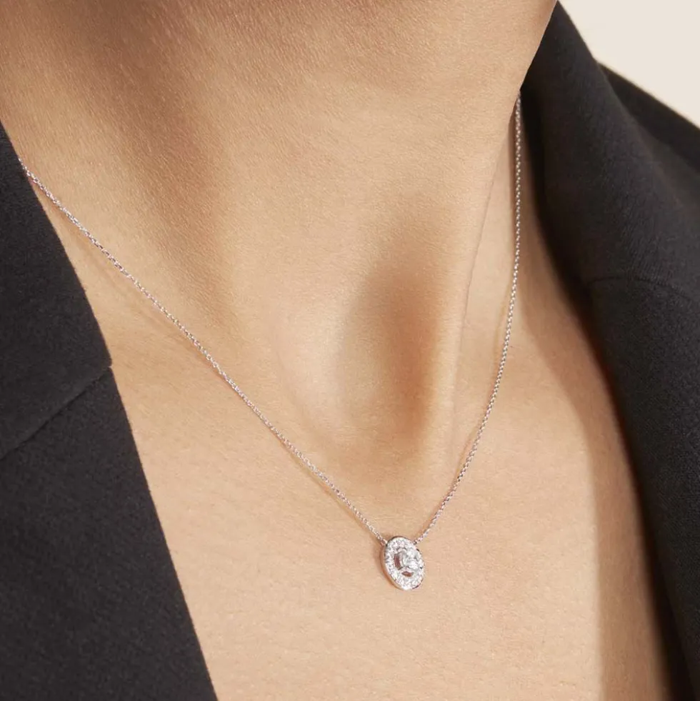 Collier Star Or Blanc Oxyde De Zirconium