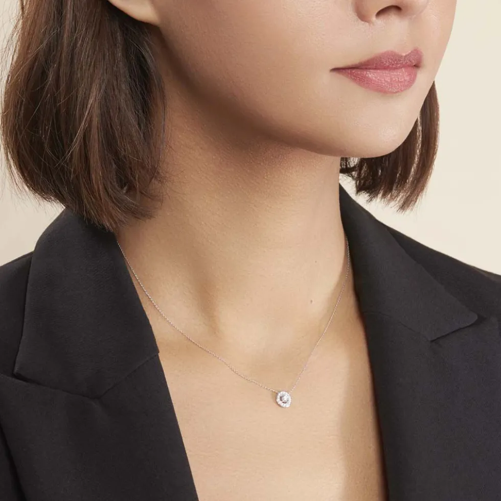 Collier Star Or Blanc Oxyde De Zirconium