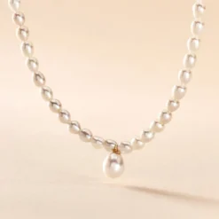Collier Stella-rose Or Jaune Perle De Culture
