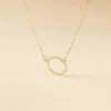 Collier Stip Or Jaune Oxyde De Zirconium