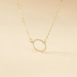 Collier Stip Or Jaune Oxyde De Zirconium