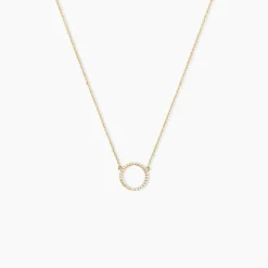 Collier Stip Or Jaune Oxyde De Zirconium