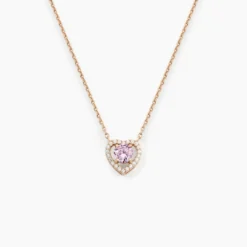 Collier Suzon Argent Rose Oxyde De Zirconium