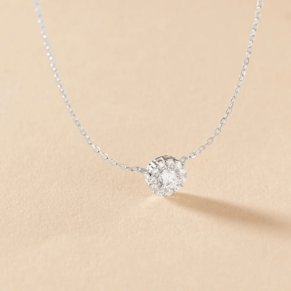 Collier Swanny Argent Blanc Oxyde De Zirconium