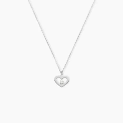 Collier Sweet Heart Or Blanc Diamant