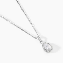 Collier Sylla Argent Blanc Oxyde De Zirconium