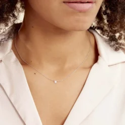 Collier Teani Or Blanc Diamant