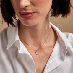 Collier Twiggy Argent Blanc