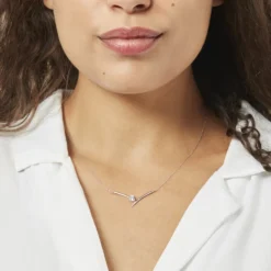Collier Valeriana Or Blanc Oxyde De Zirconium