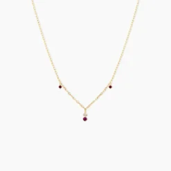 Collier Valora Or Jaune Rhodolite Oxyde De Zirconium