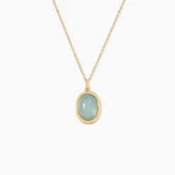 Collier Veina Plaqué Or Jaune Aventurine