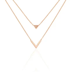 Collier Veroniica Argent Rose