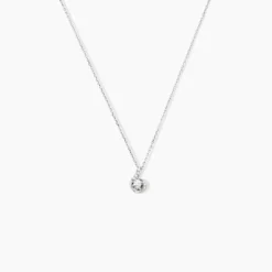 Collier Vrille Accompagnee Or Blanc Diamant