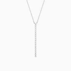 Collier Whitney Argent Blanc Oxyde De Zirconium