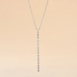 Collier Whitney Argent Blanc Oxyde De Zirconium